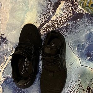 Adidas black running shoes